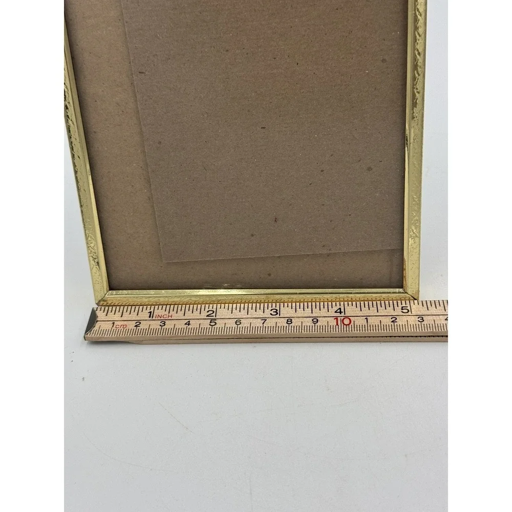 Vintage Gold Metal Picture Frame ~5x7 Minimalist Tabletop